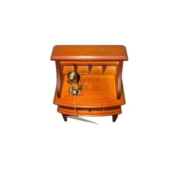 George Good Corp MCM Miniature Mail Desk Wooden Music Box "Hello Dolly" Trinket - Picture 7 of 11